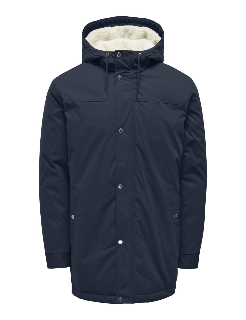 Only & sons parka with fleece lined hood deals