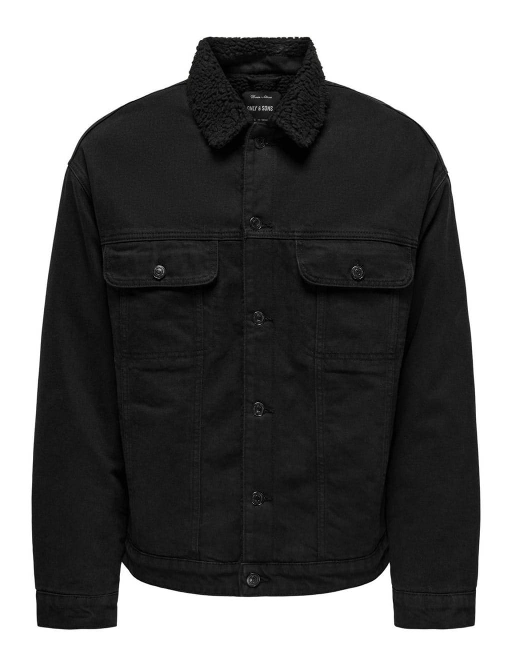 Black denim borg lined jacket shop