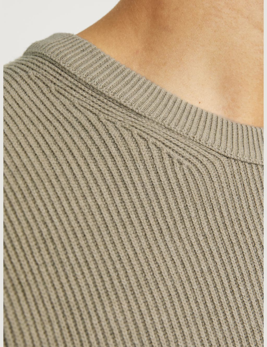 Cotton Blend RibbedCrew Neck Jumper 7 of 7