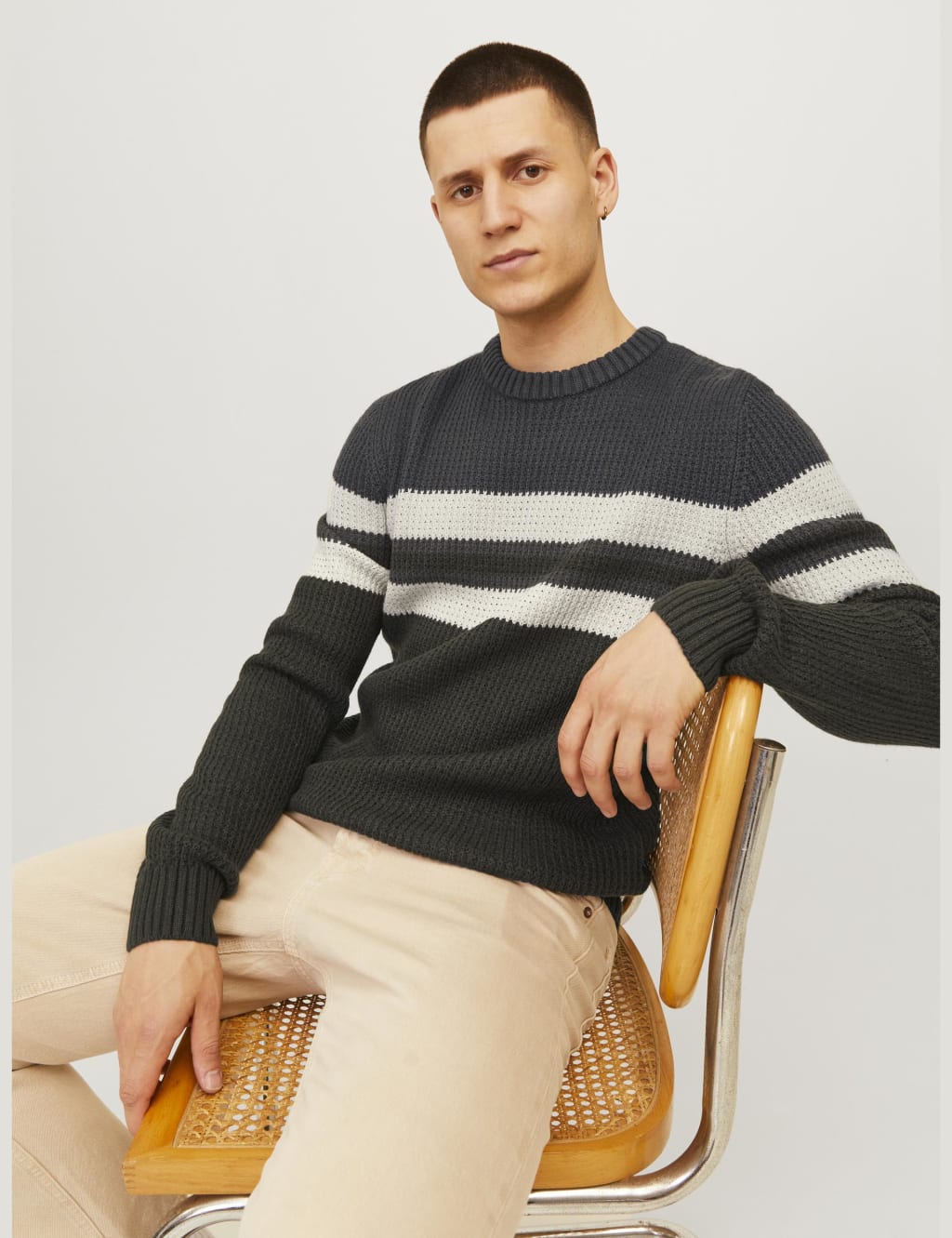 Cotton Blend Striped Jumper 3 of 7