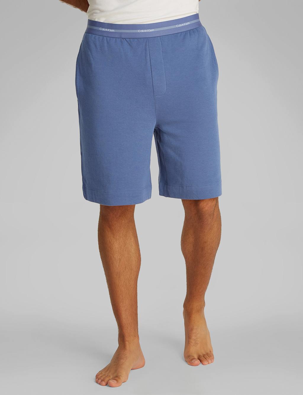 Cotton Rich Elasticated Loungewear Sleep Shorts 2 of 4