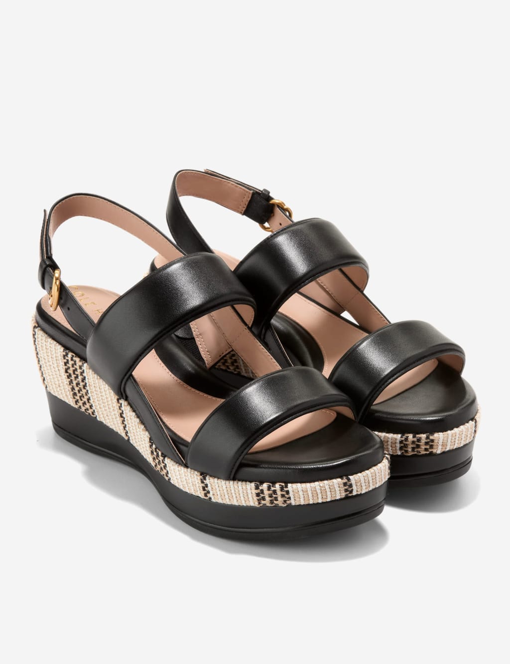 Leather Ankle Strap Wedge Sandals Cole Haan M S
