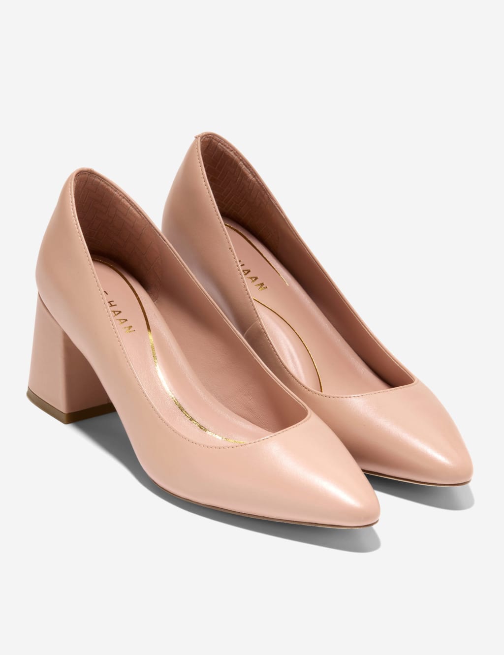 Cassandra Leather Block Heel Pointed Pumps Cole Haan M S