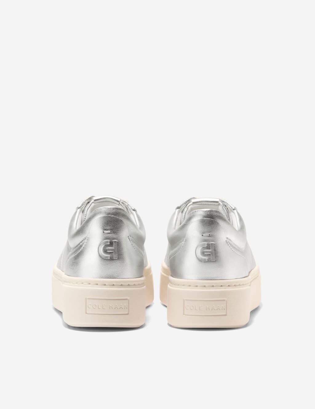 Leather Lace Up Metallic Platform Trainers 3 of 6