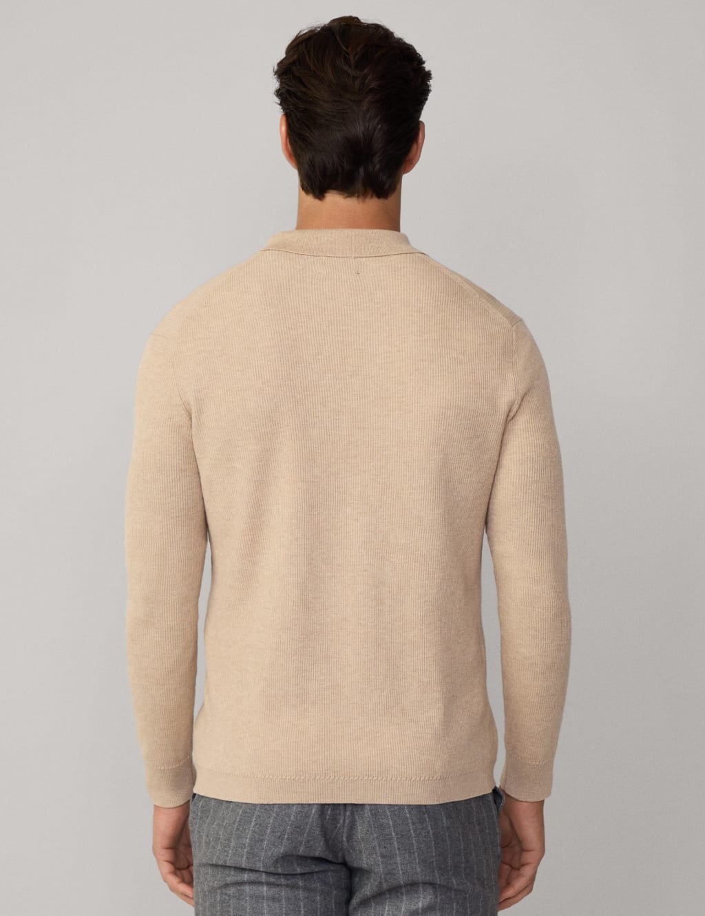 Wool Rich Ribbed Knitted Polo Shirt 7 of 7