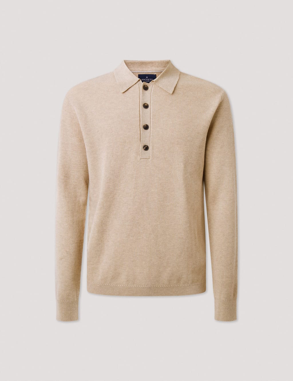 Wool Rich Ribbed Knitted Polo Shirt 2 of 7