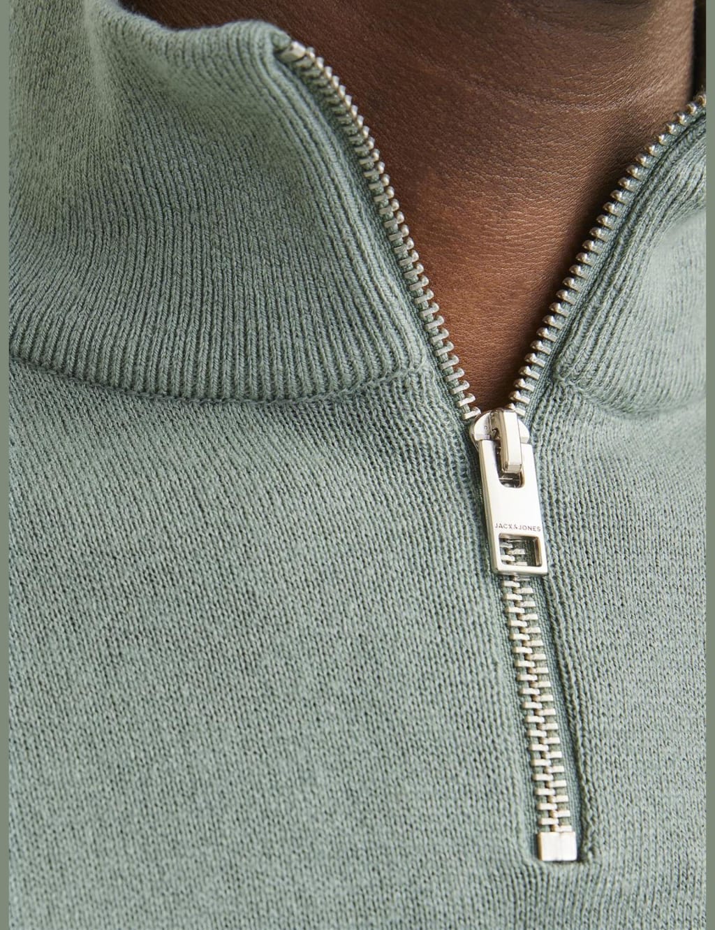 Cotton Rich Funnel Neck Half Zip Jumper 6 of 9