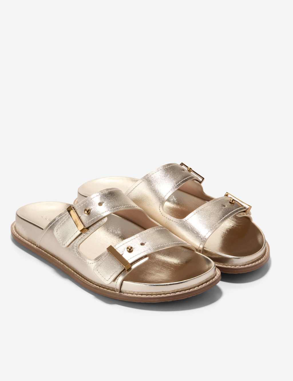 Marisol Leather Metallic Double Strap Sandals 3 of 7