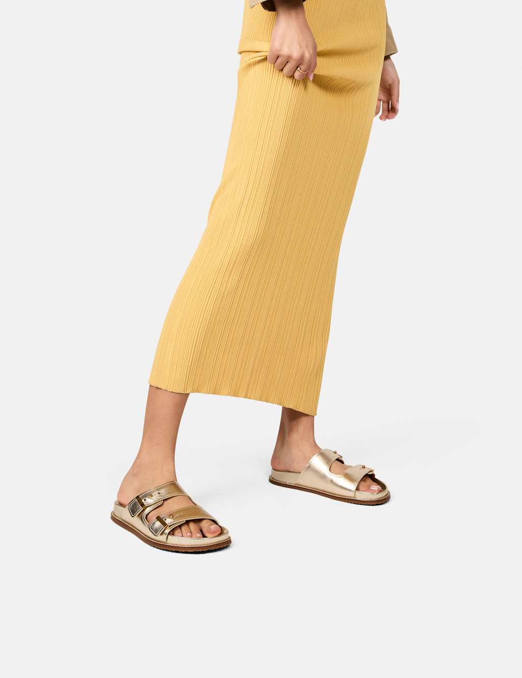Marisol Leather Metallic Double Strap Sandals 4 of 7