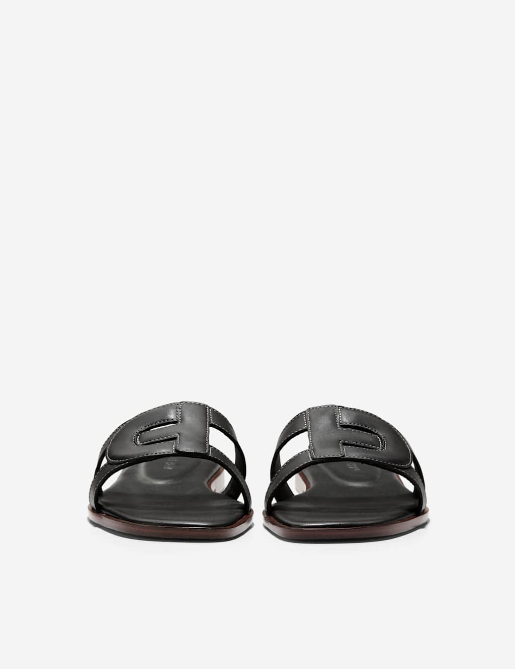 Chrisee Leather Flat Square Toe Sliders 3 of 7