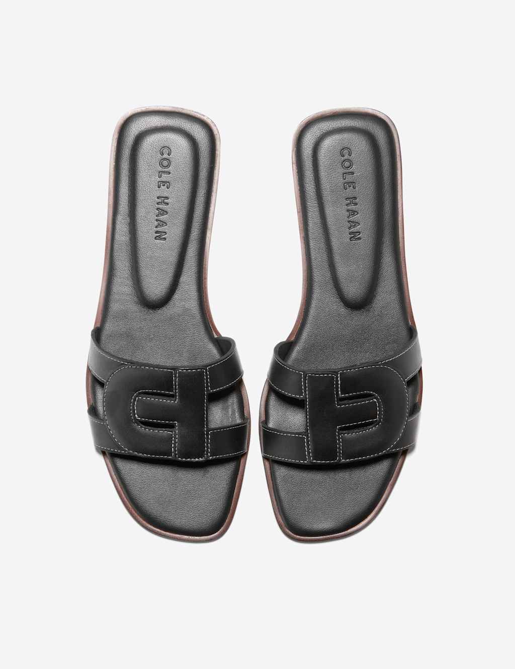 Chrisee Leather Flat Square Toe Sliders 5 of 7