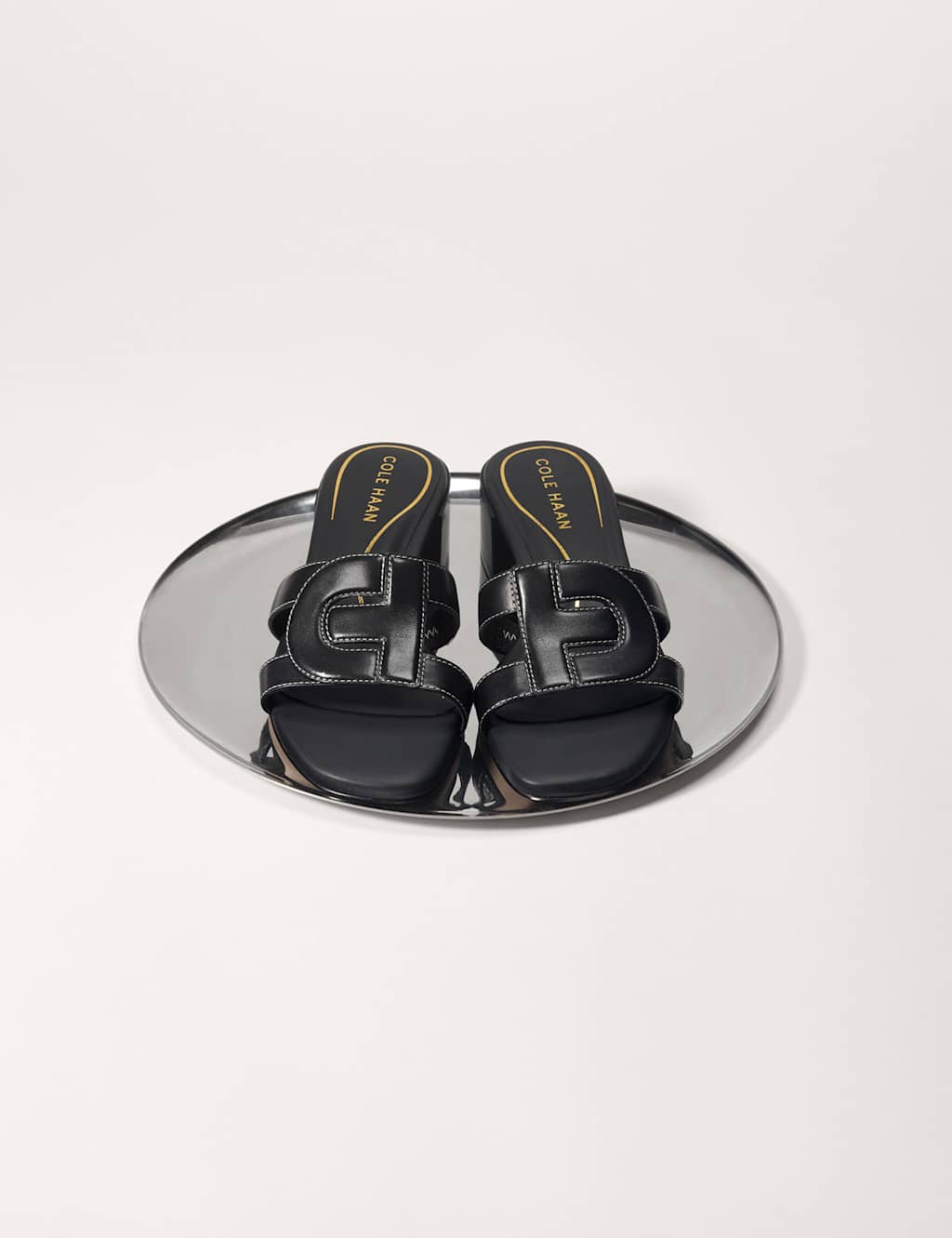 Chrisee Leather Flat Square Toe Sliders 6 of 7