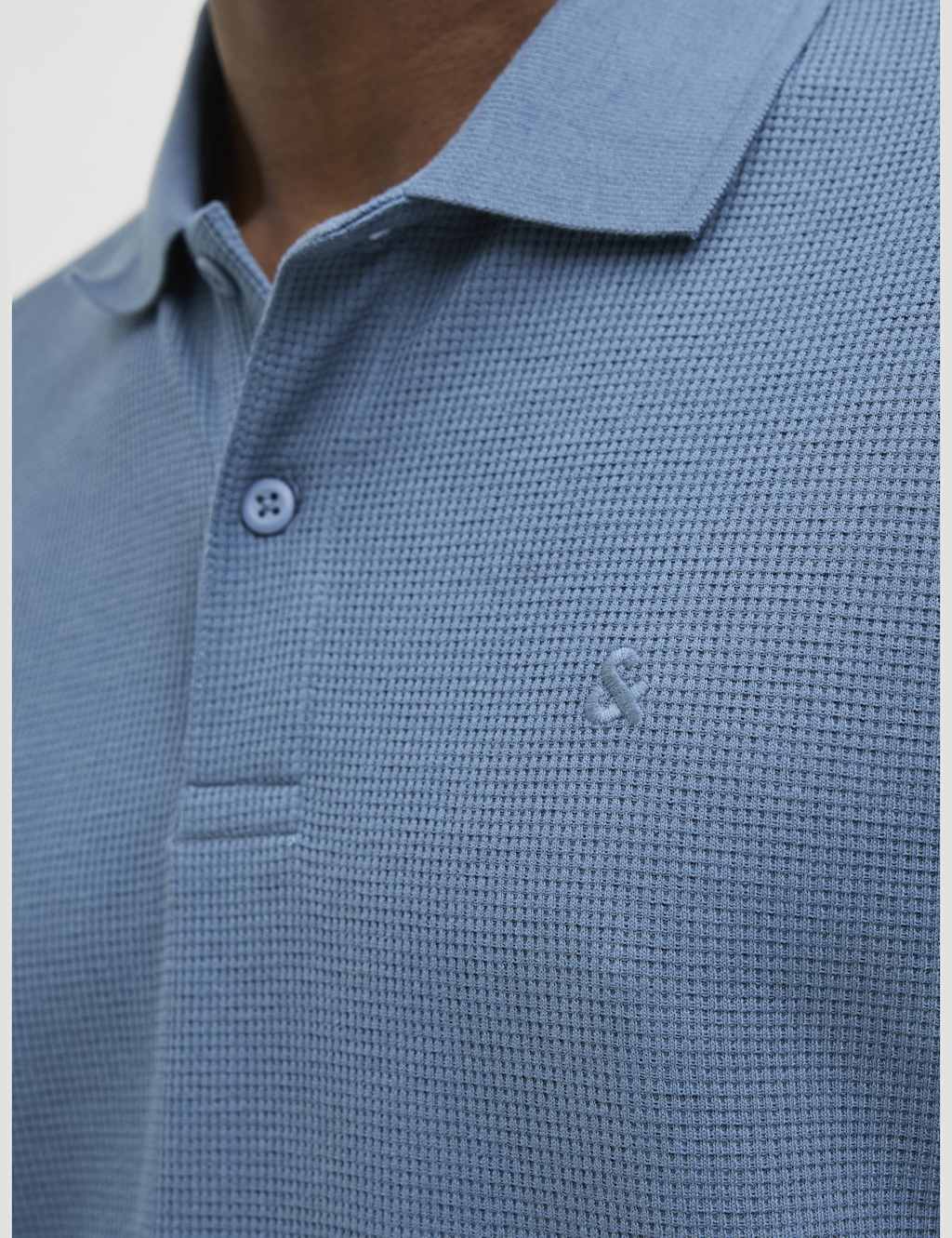 Cotton Blend Waffle Textured Polo Shirt 7 of 7