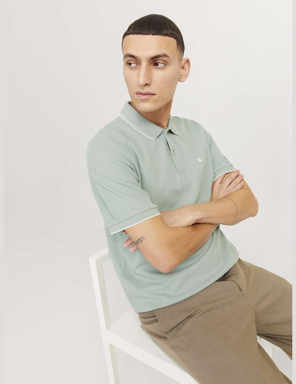 Cotton Blend Waffle Textured Polo Shirt 5 of 7