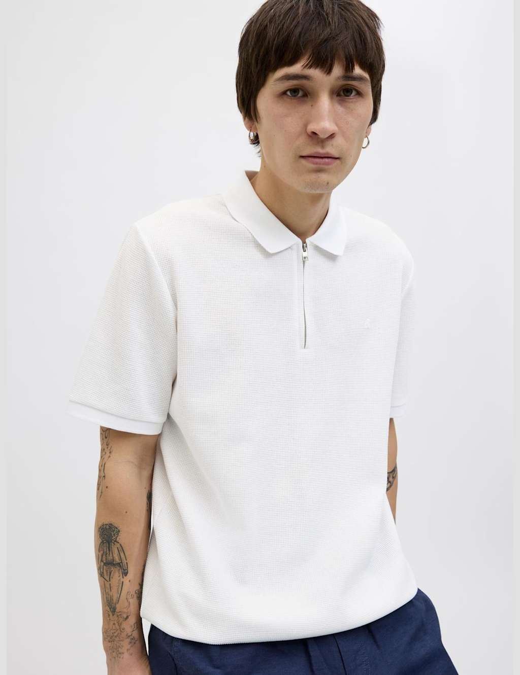 Cotton Blend Half Zip Polo Shirt 2 of 6