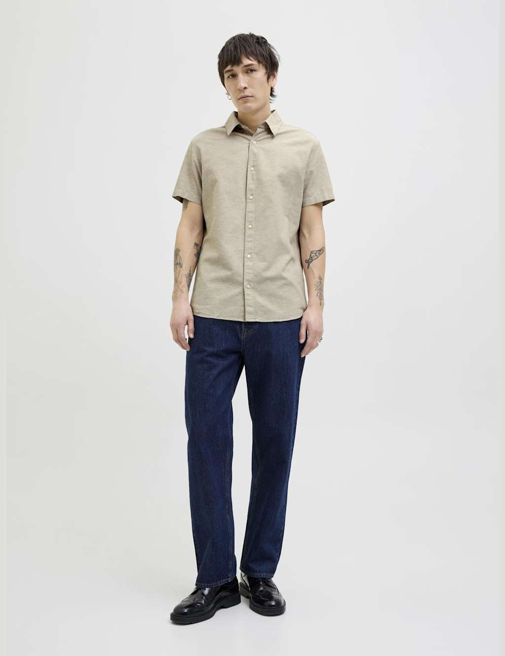 Slim Fit Linen Blend Oxford Shirt 3 of 8