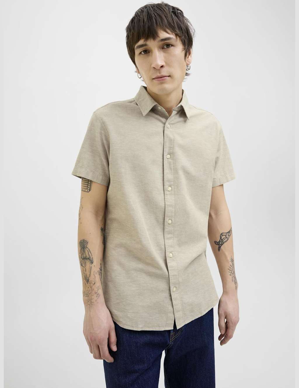 Slim Fit Linen Blend Oxford Shirt 6 of 8