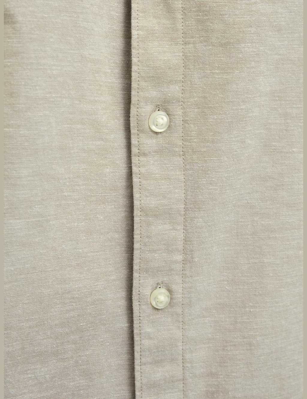 Slim Fit Linen Blend Oxford Shirt 8 of 8