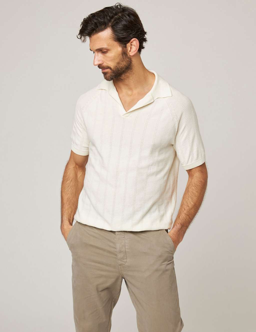 Pure Cotton Textured Polo Shirt 1 of 5