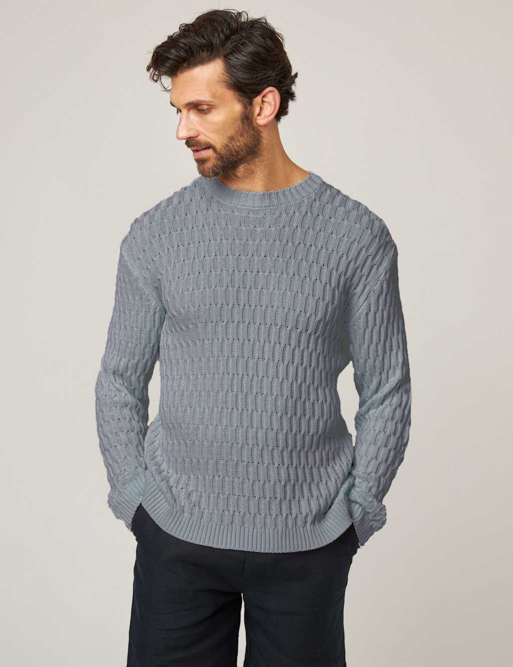 Pure Cotton Textured Jumper 2 of 6