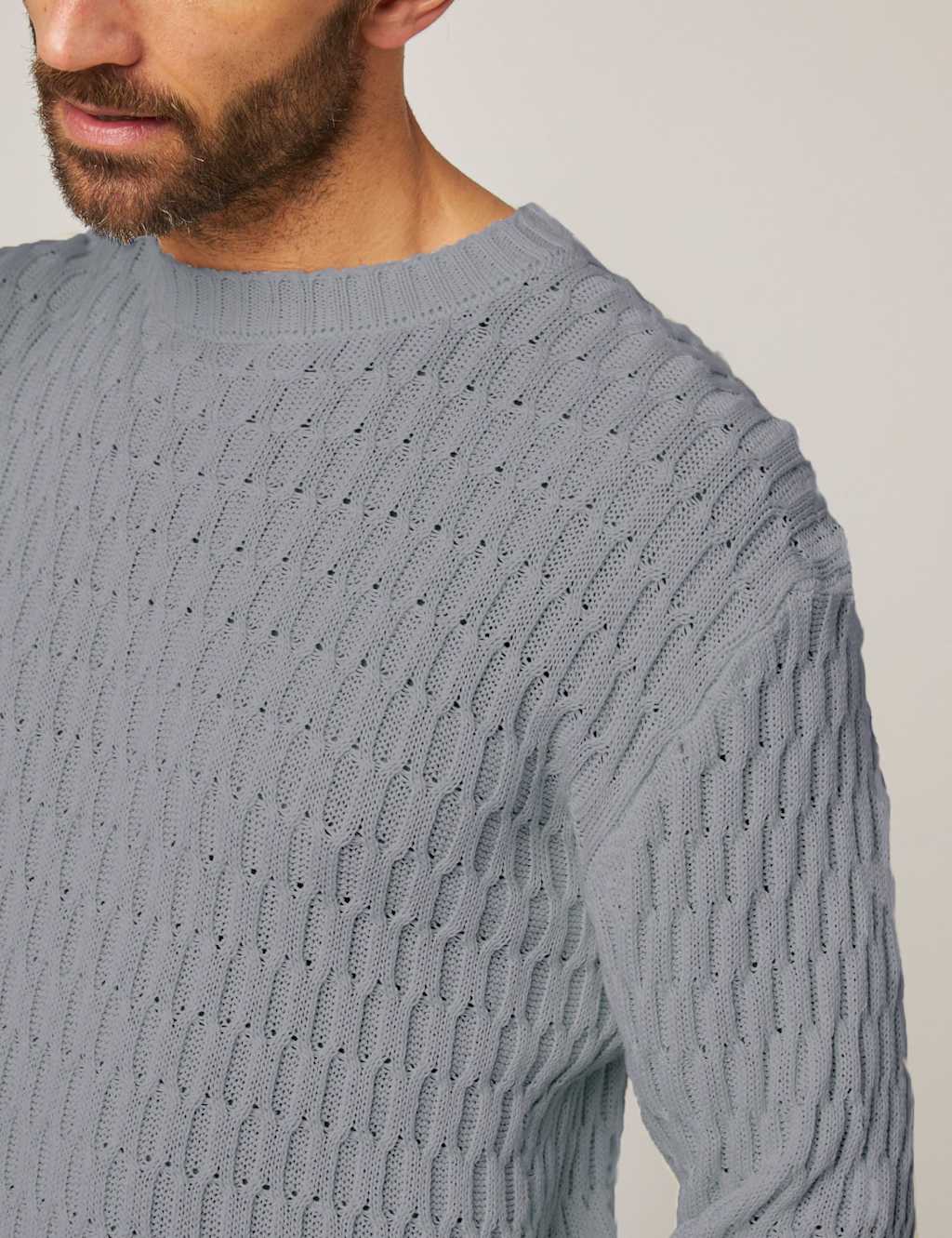 Pure Cotton Textured Jumper 3 of 6