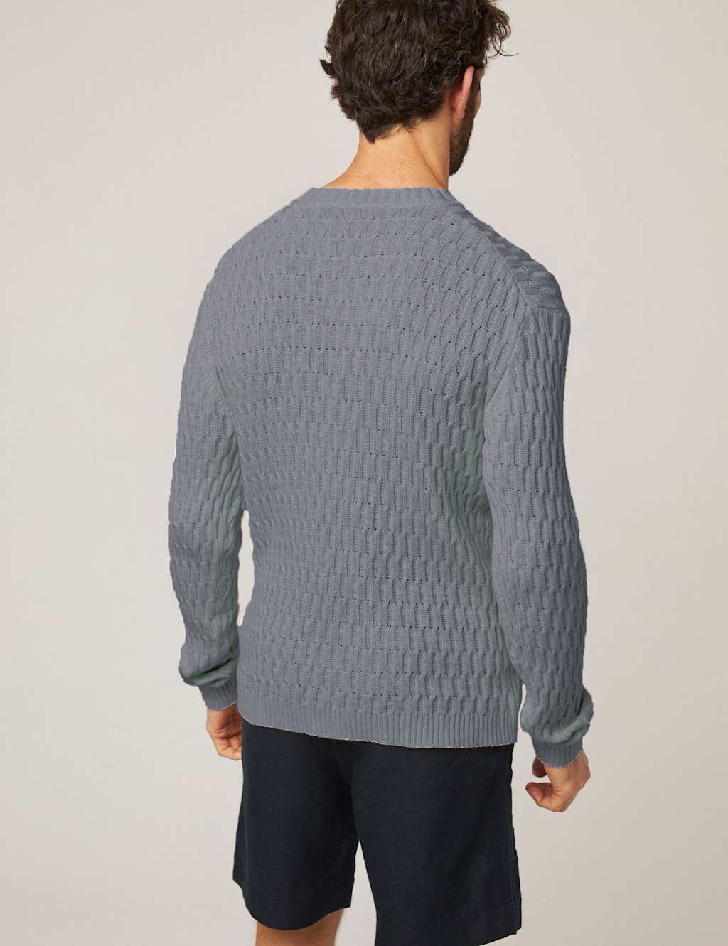 Pure Cotton Textured Jumper 5 of 6