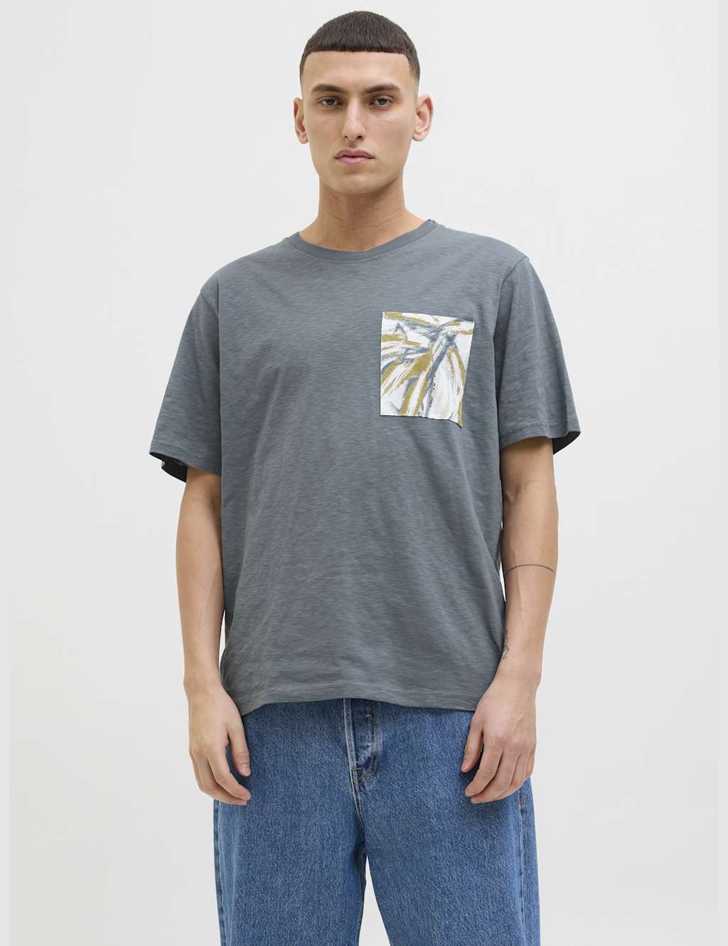 Pure Cotton Crew Neck Pocket T-Shirt 1 of 7