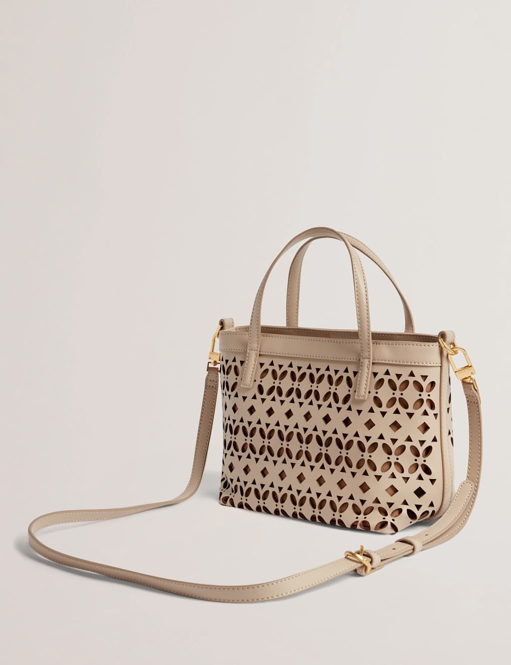 Leather Cutwork Patterned Mini Tote Bag 2 of 5