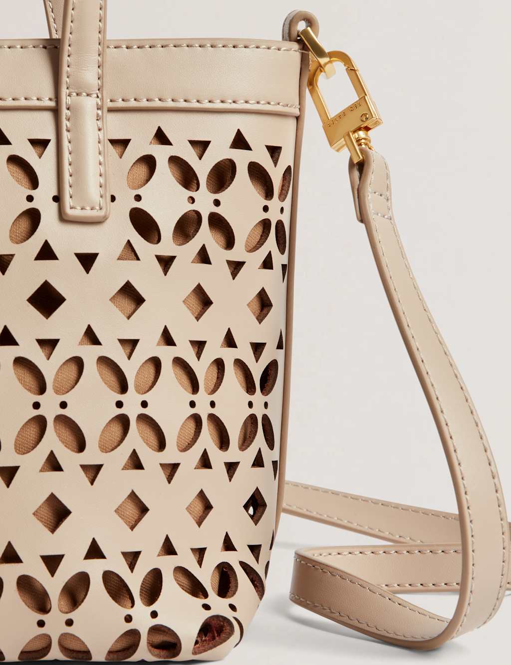 Leather Cutwork Patterned Mini Tote Bag 5 of 5