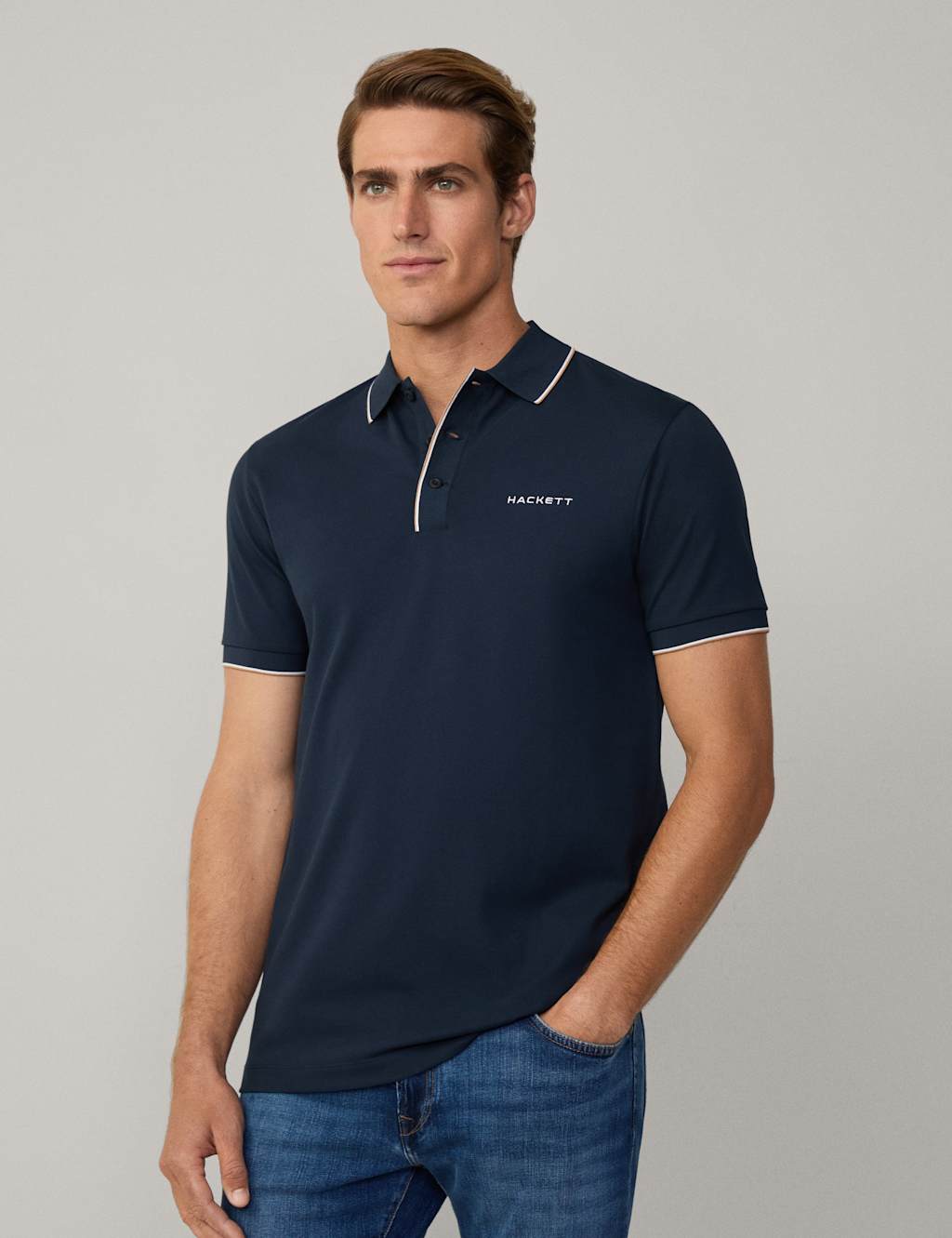 Cotton Rich Tipped Polo Shirt 2 of 5