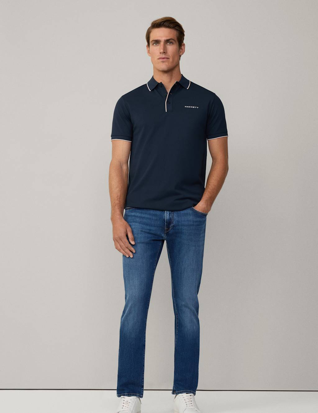 Cotton Rich Tipped Polo Shirt 5 of 5