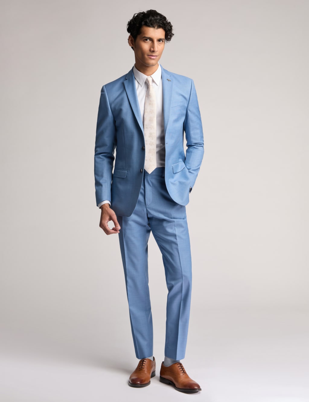 Slim Fit Wool Rich Sharkskin Suit Jacket 2 of 6