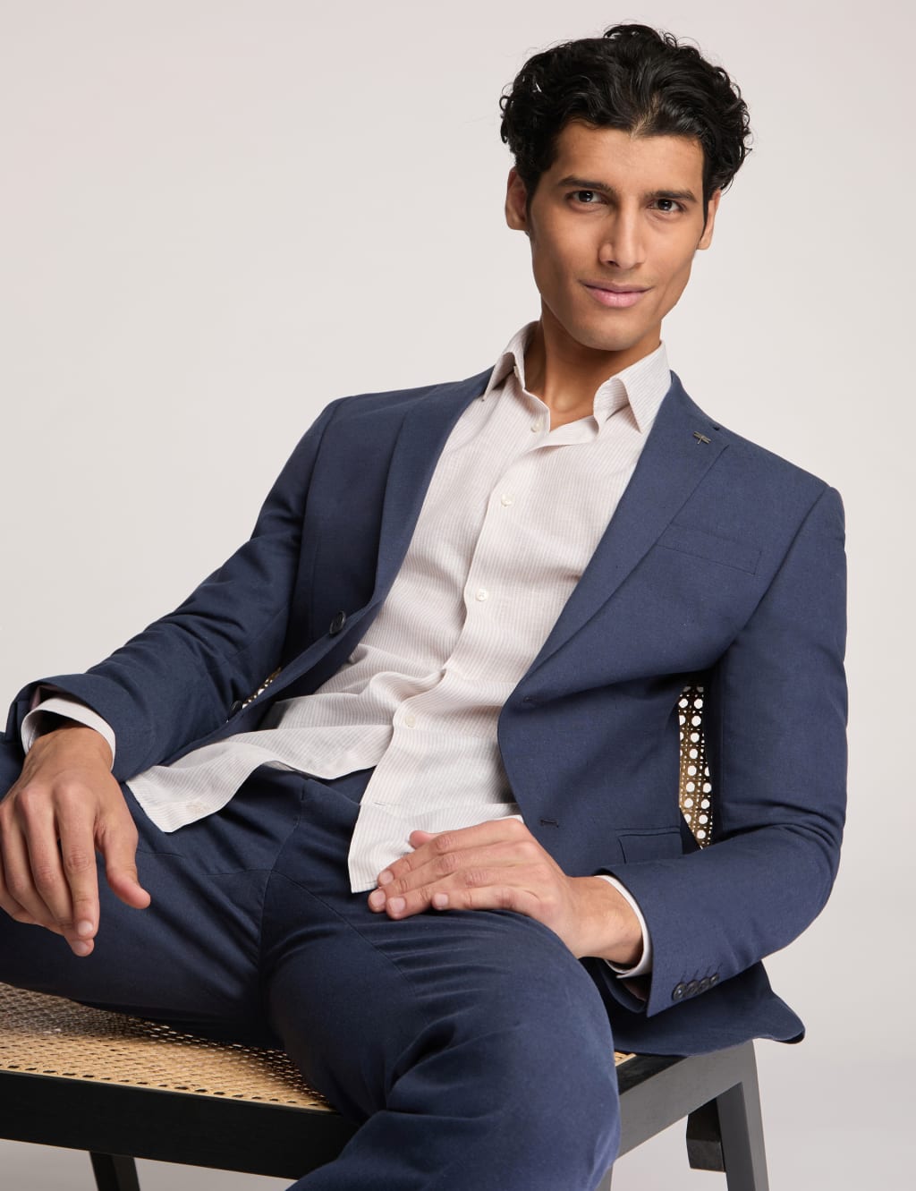 Slim Fit Linen Blend Suit Jacket 3 of 5