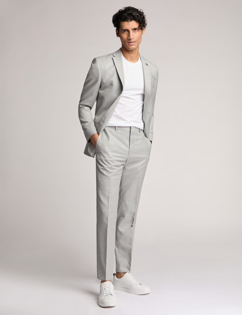 Slim Fit Wool Rich Sharkskin Suit Jacket 2 of 5