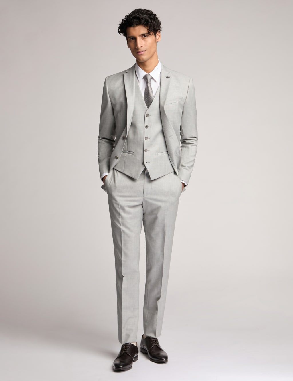 Slim Fit Wool Rich Sharkskin Suit Jacket 3 of 5