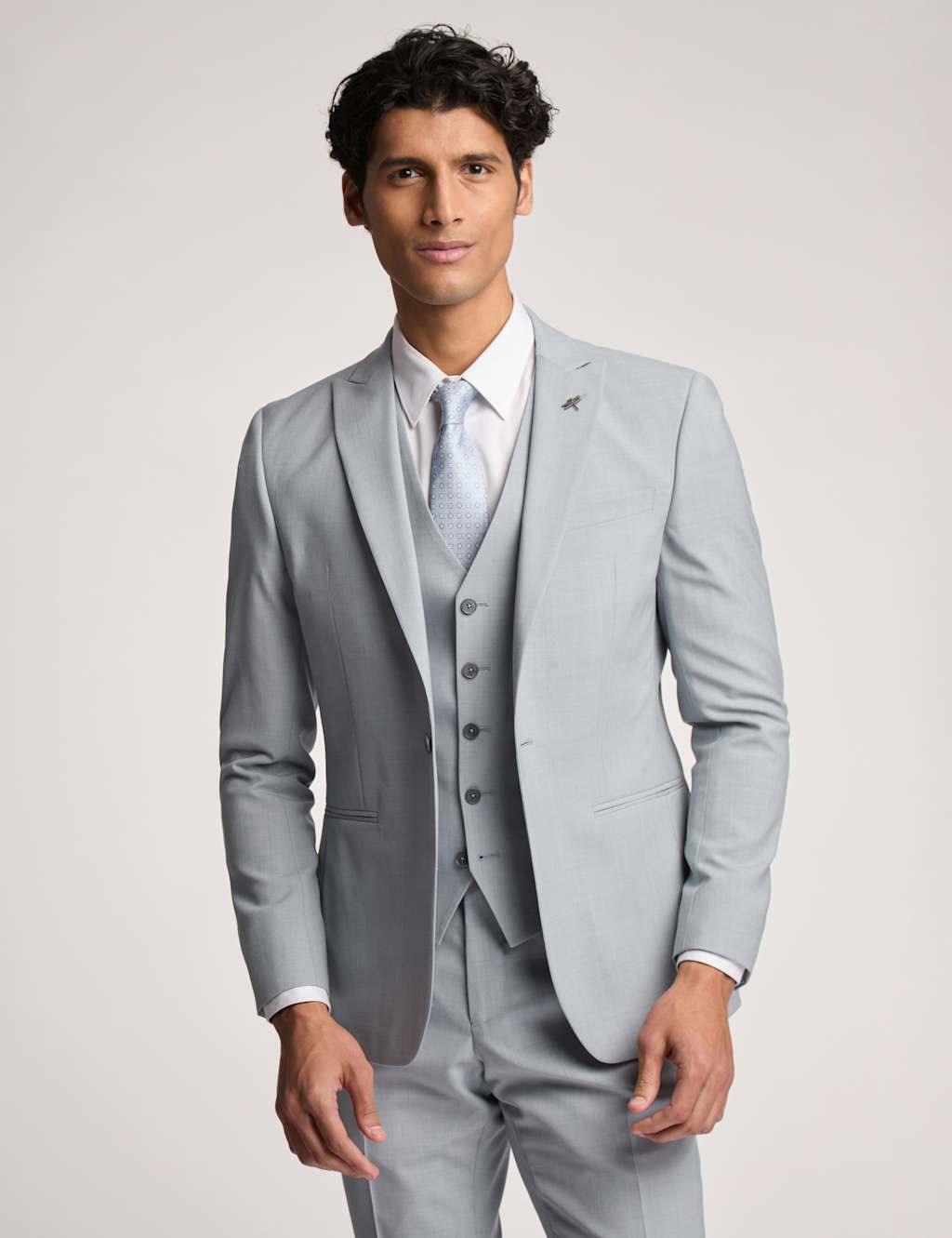 Slim Fit Wool Rich Sharkskin Suit Jacket 1 of 6