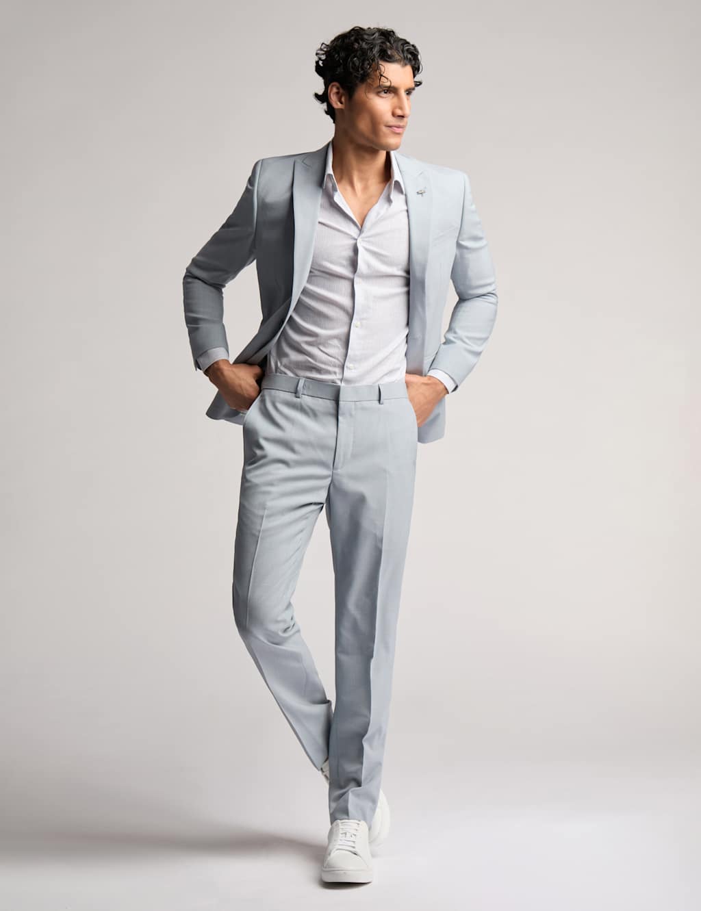 Slim Fit Wool Rich Sharkskin Suit Jacket 4 of 6