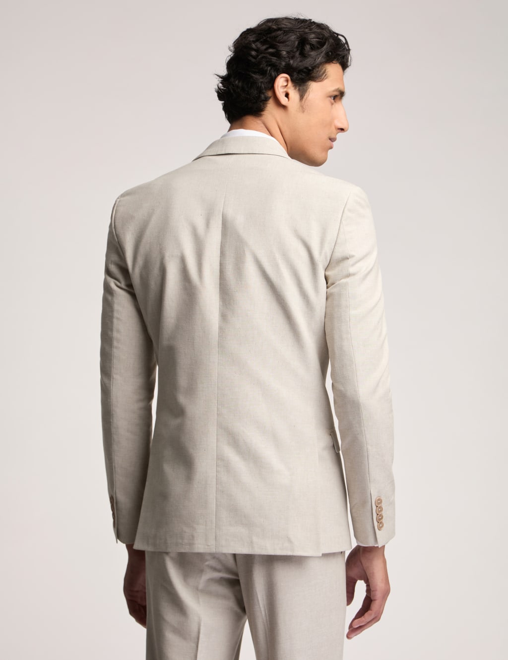 Slim Fit Linen And Cotton Blend Jacket 3 of 4
