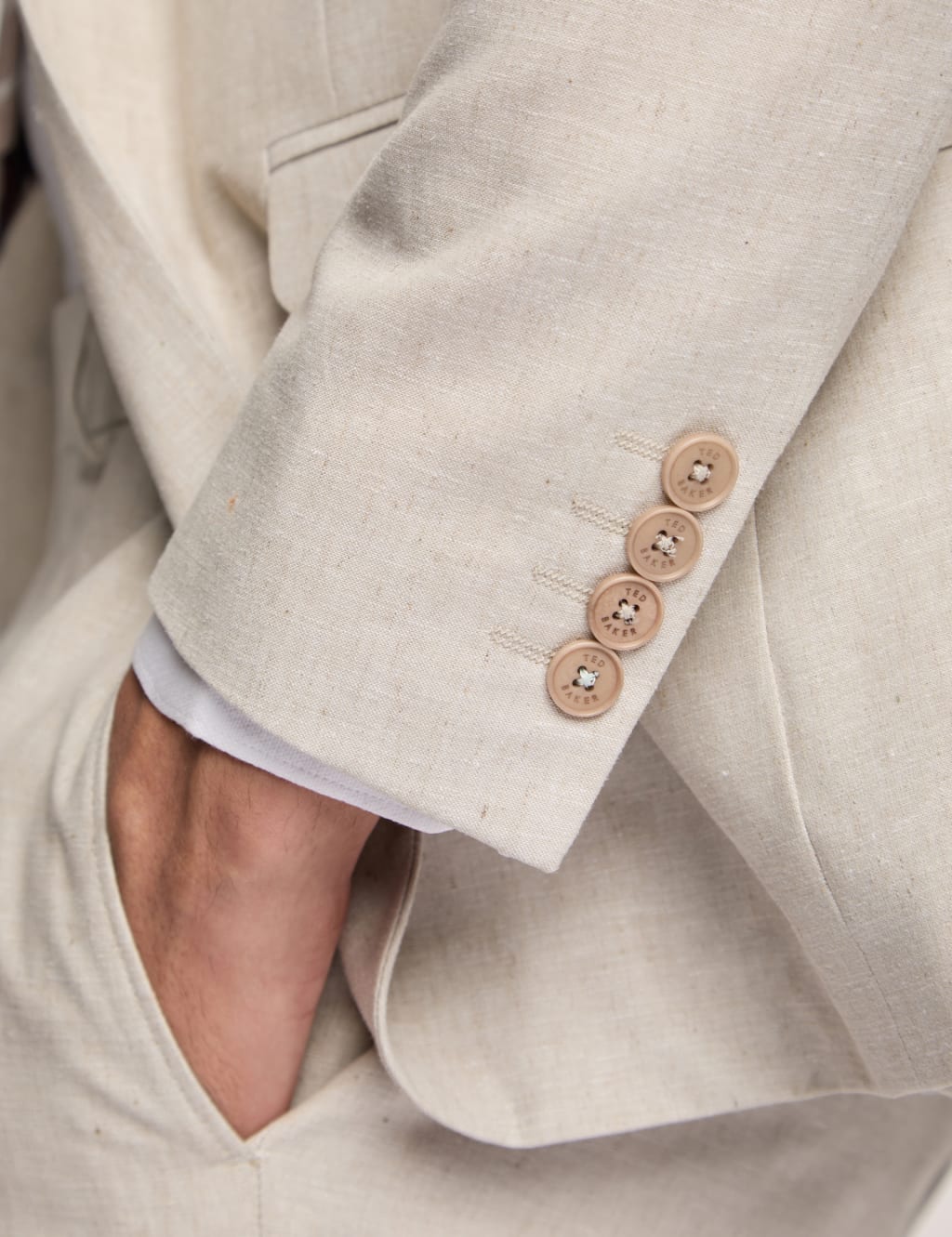 Slim Fit Linen And Cotton Blend Jacket 4 of 4