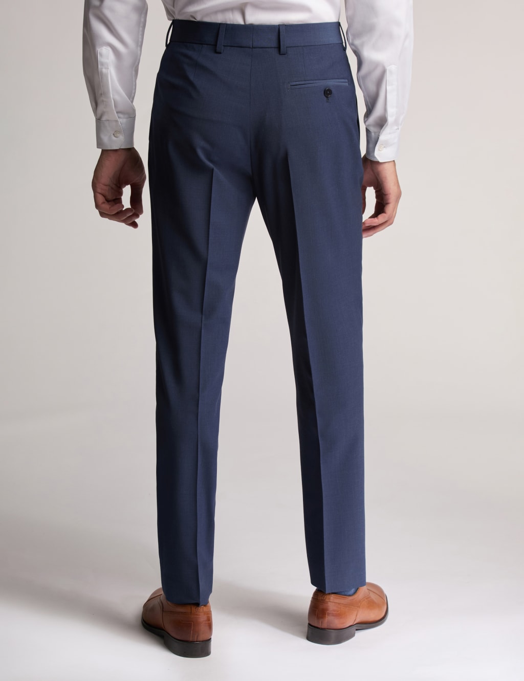 Slim Fit Wool Rich Flat Front Trousers 2 of 3