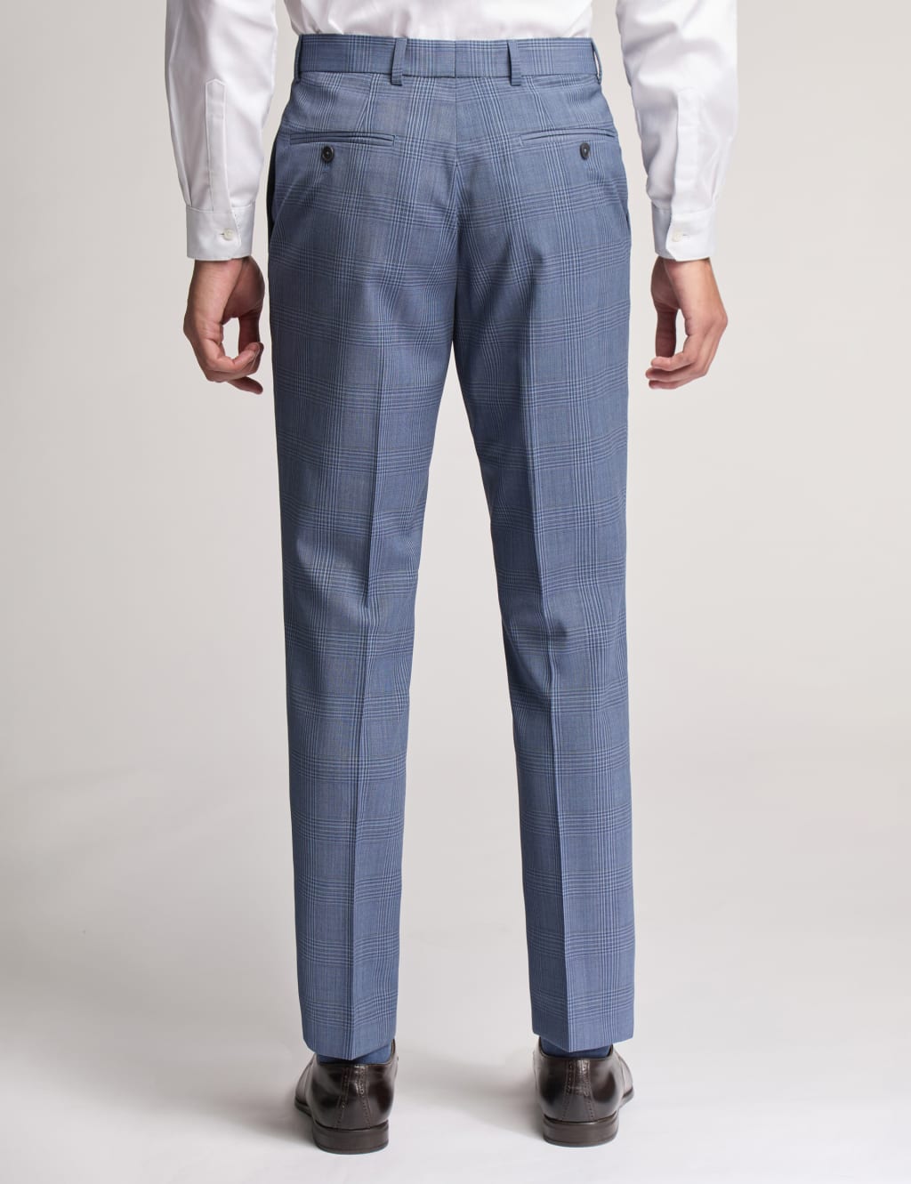 Slim Fit Wool Rich Check Trousers 2 of 3