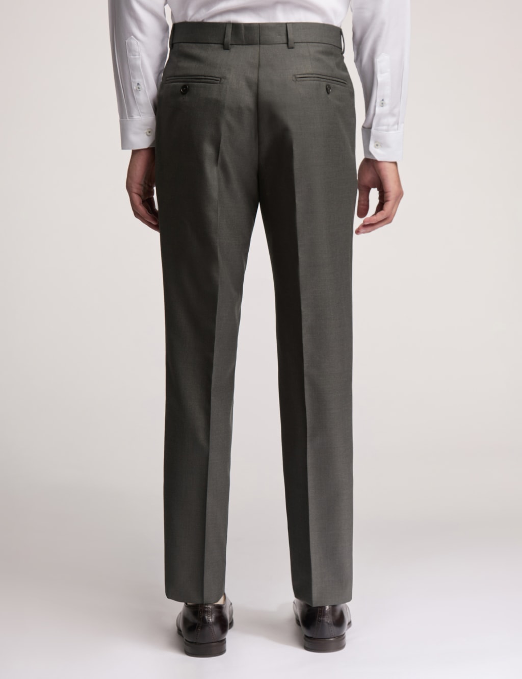 Slim Fit Wool Rich Twill Flat Front Trousers 2 of 3