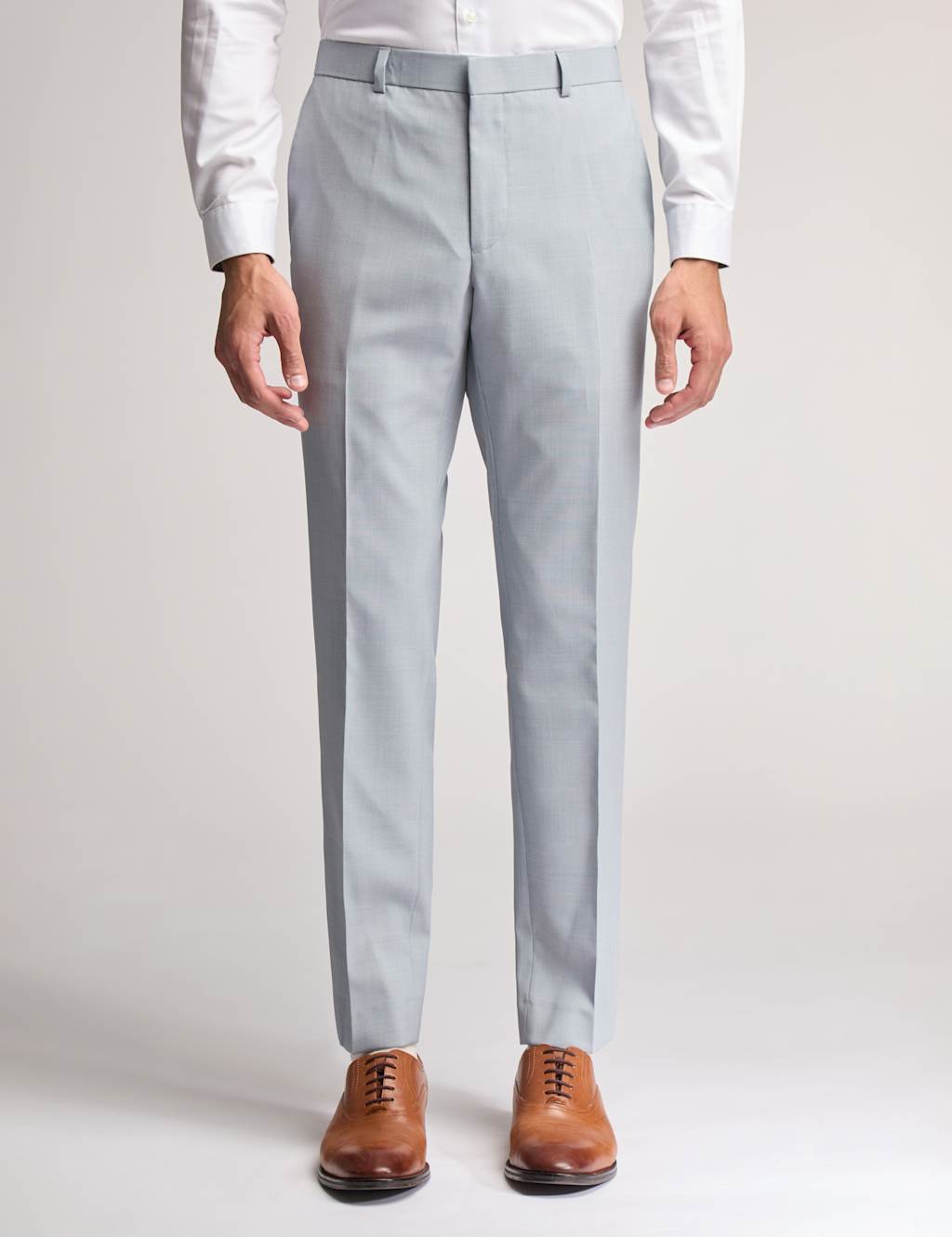 Slim Fit Wool Rich Flat Front Trousers 1 of 3