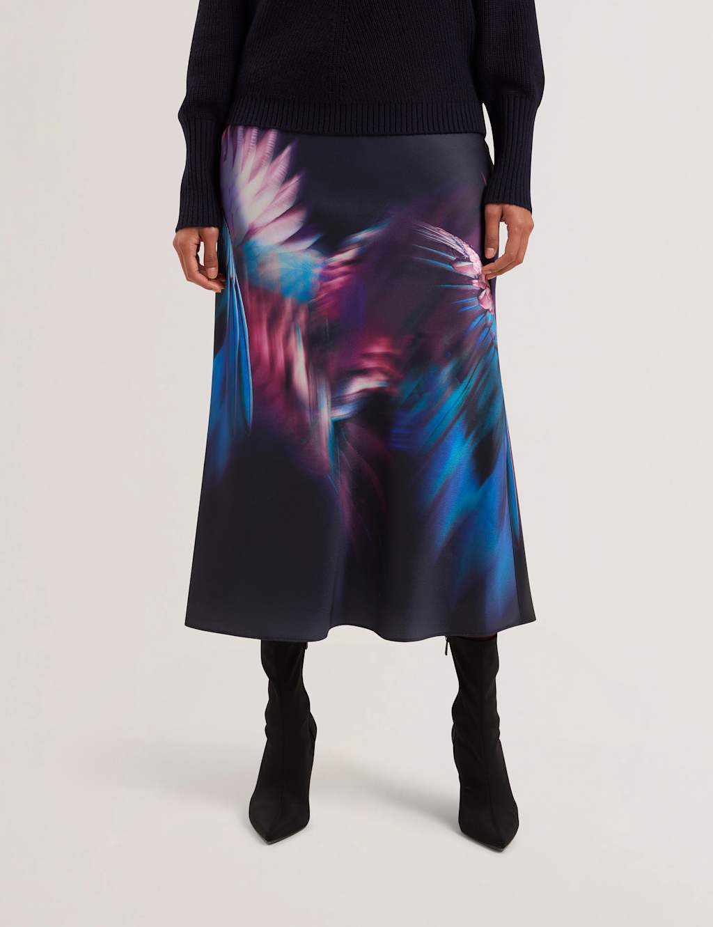Printed Midi Slip Skirt 3 of 4