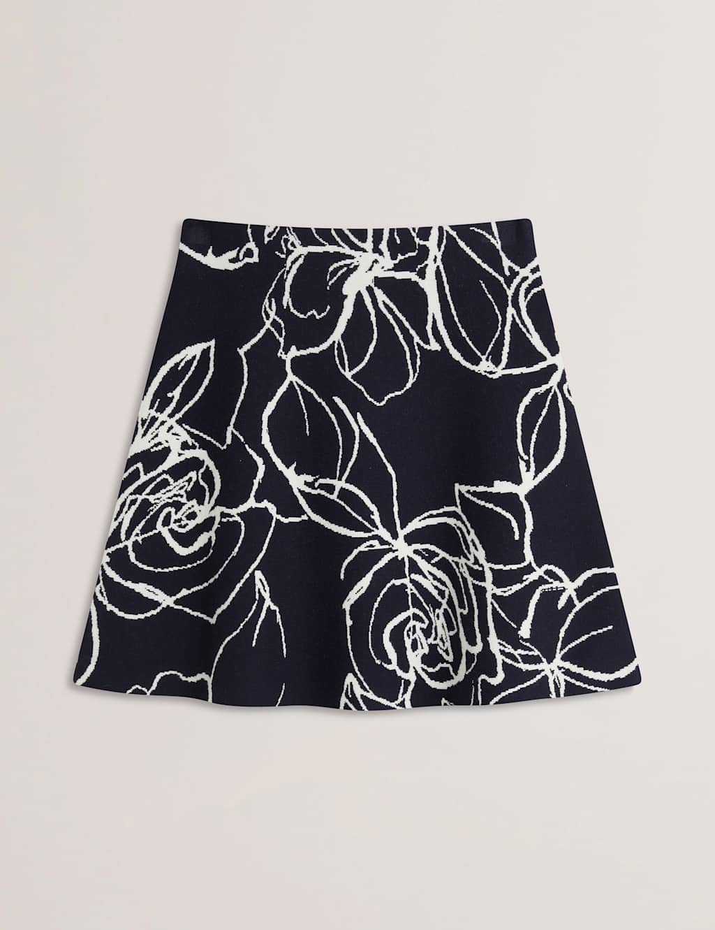 Jacquard Floral Knitted Mini Skater Skirt 2 of 4