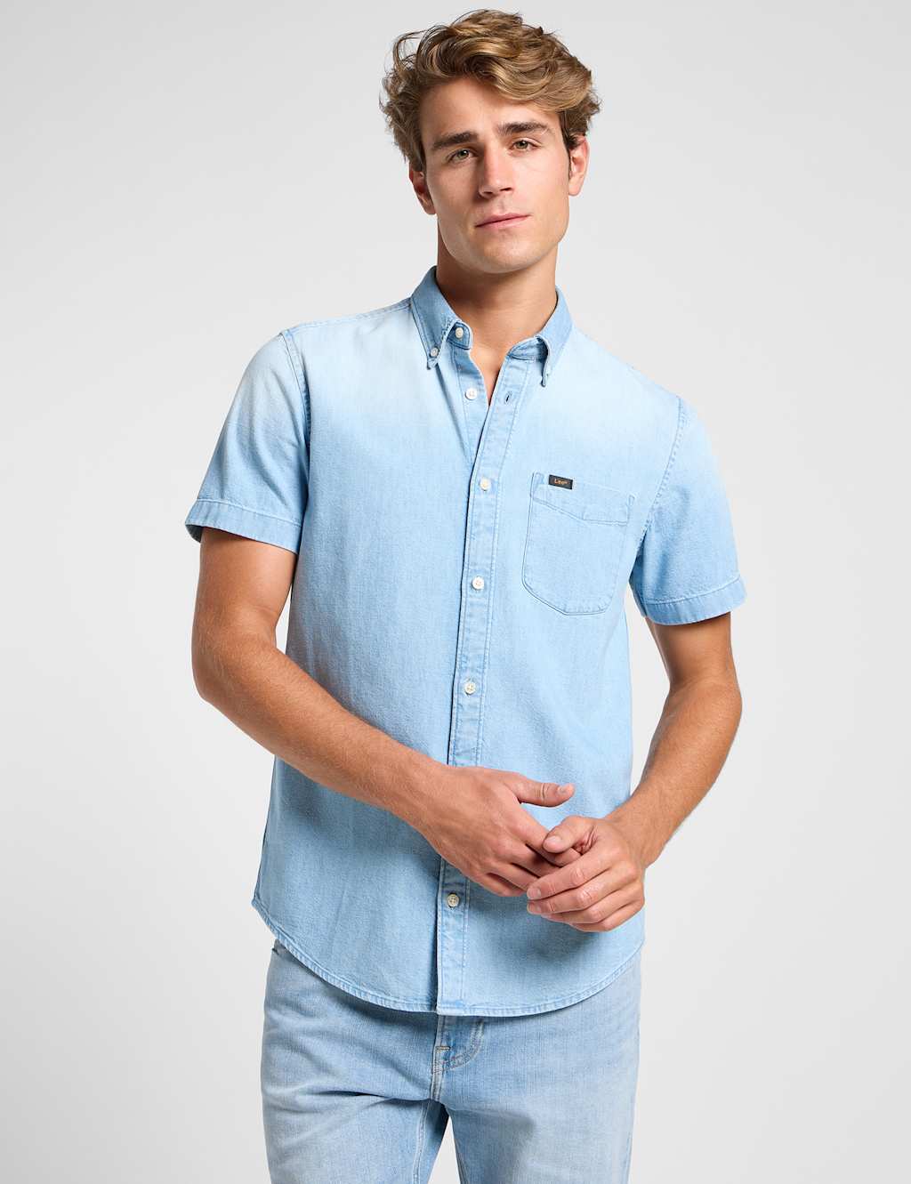 Denim Short Sleeve Shirt 4 of 5
