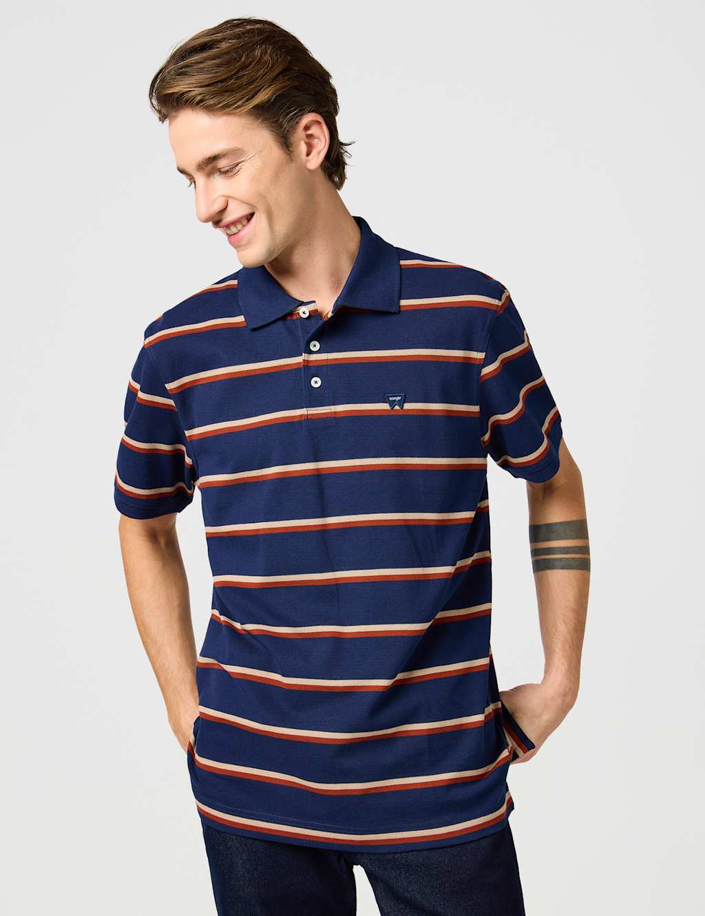 Pure Cotton Striped Polo Shirt 3 of 5