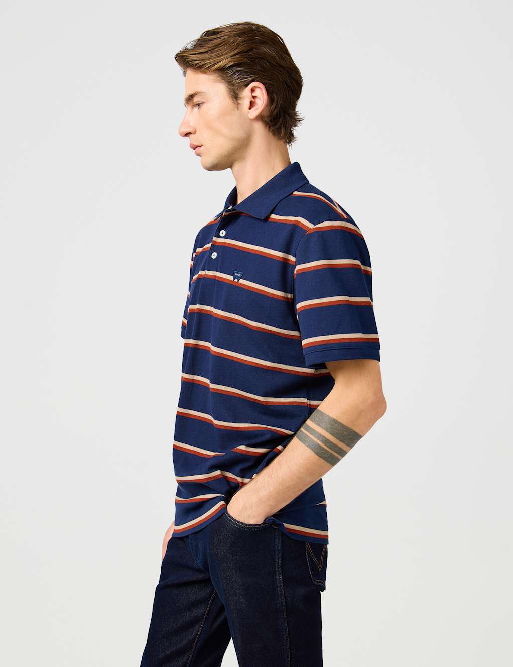 Pure Cotton Striped Polo Shirt 4 of 5