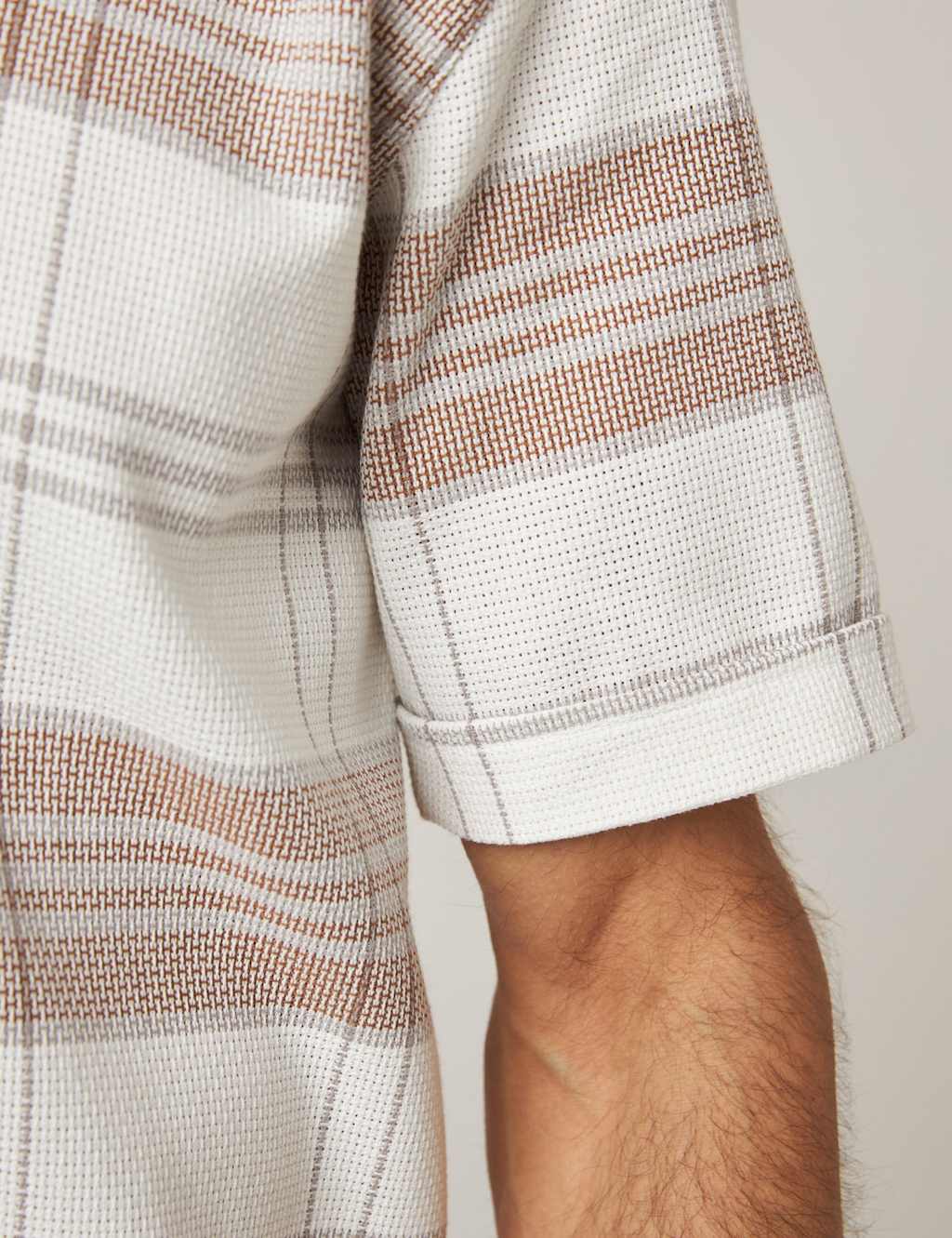 Pure Cotton Flannel Cuban Collar Shirt 6 of 6
