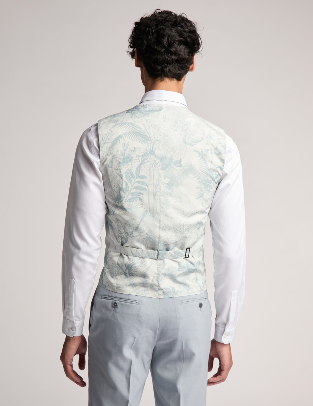 Slim Fit Wool Rich Textured Waistcoat 2 of 2